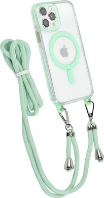 Zdjęcie produktu dla Etui z tylną obudową TUNIQ do iPhone'a 12/12 Pro – sznurek na szyję – Magsafe – zielone