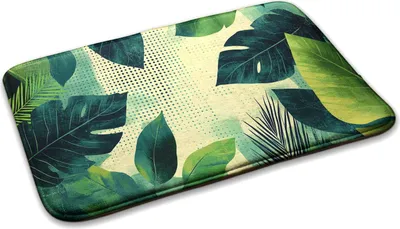 Produktbild von Kinderteppich Schlafzimmer Modern - 90 cm x 60 cm - Tropische Blätter