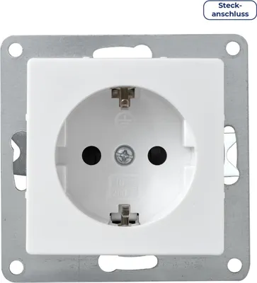 Produktbild von Schutzkontakt-Steckdose McPower "Cup", 250V/16A, UP, Klemmanschluss, weiß, poliert / Hochglanz