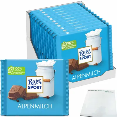 Produktbild von Ritter Sport Alpenmilch VPE (11x250g Packung) + usy Block