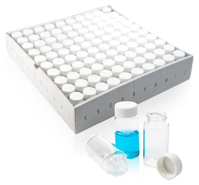 20 ml Borosilikatglas-Fläschchen, PP-Kappen, 100 Stück