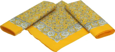 Produktbild von Betz 3er Pack Nickituch Bandana Richtfesttuch Halstuch klassisches Paisleymuster Größe 55 x 55cm Baumwolle Farbe gelb