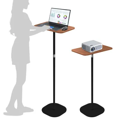 Image de Bureau debout réglable en hauteur - 46-120 cm, Noir, Table mobile pour ordinateur portable