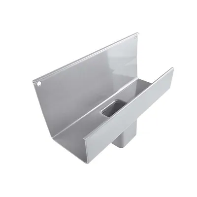 Produktbild von Renoplast® RK65 Aluminium Einhangstutzen Rinnenkästen, 45 x 45mm Grau, Dachrinnen Regenrinne Dachentwässerung Blechkantprofile, Gartenhaus Carport