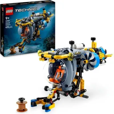 Produktbild von LEGO Technic Hochsee-Forschungs-U-Boot 42201, Bauset ab 9 Jahren, Rotierende Propeller, Greifarm