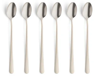 Productafbeelding van Amefa Lattelepels Champagne, set van 6 - een stijlvolle set lange lepels
