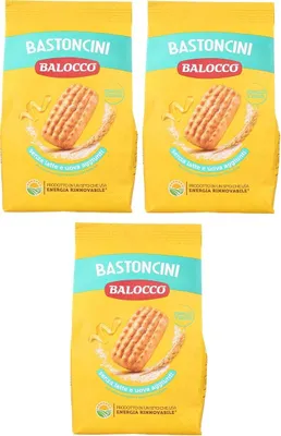 Produktbild von 3x Balocco Bastoncini Kekse mit Zitronennote zum Frühstück 350g biscuits cookies