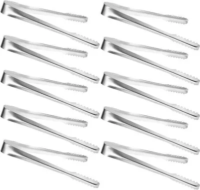 Produktbild von Edelstahl-Eisstangen-Set 10-15cm Mini-Servicezange Silber