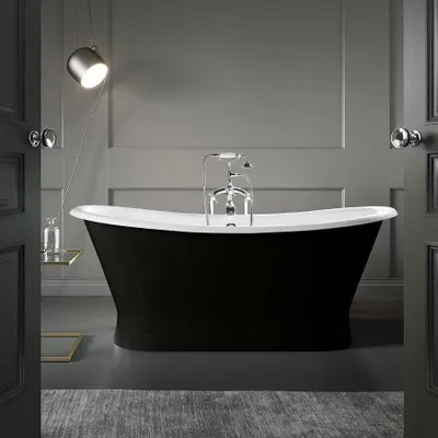 Produktbild von Freistehende Gusseisen Badewanne COVENTRY SCHWARZ 170 cm