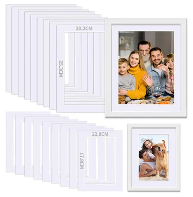 Passepartout-Set 20 Stück, 2 Größen, 1,5 mm, weiß