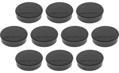 Produktbild von Magnetoplan 1664512, Tafelmagnet, Schwarz, 0,3 kg, 24 mm, 8 mm, 10 Stück(e)