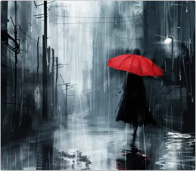 Produktbild von Spritzschutz Herdabdeckplatte Schneidebrett aus Glas Regenschirm im Regen 1-Teilig (60x52cm)