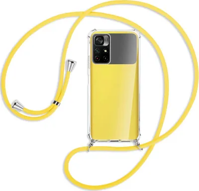 Produktbild von Handykette Backcover-Schutzhülle mit Band (Metall silberfarben) für Xiaomi Redmi Note 11 - gelb