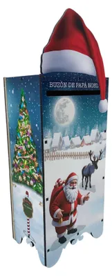 Holz-Briefkasten Weihnachten 39,5 cm mit Krone & Karte