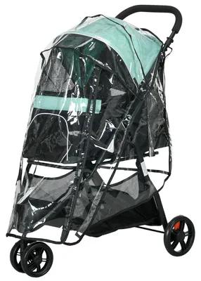 Productafbeelding van PawHut 2-in-1 hondenwagen, hondenbuggy met regenbescherming, inklapbaar, geschikt voor katten
