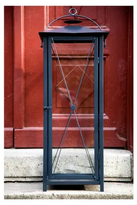 Produktbild von Hohe Laterne, Stalllaterne anthrazit, H:100cm, Windlicht, Metalllaterne
