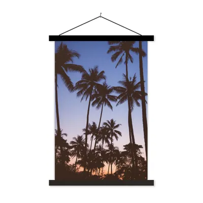 Produktbild von MuchoWow® Textilposter Palme - Tropisch - Sommer - Himmel 60x90 cm mit schwarzem Rahmen - Poster Wohnzimmer