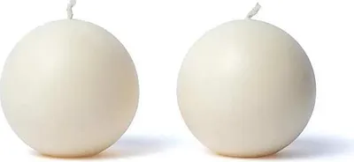 Image de Bougie sphérique blanc cassé non parfumée -- 7,5 cm :en ligne Qualité supérieure