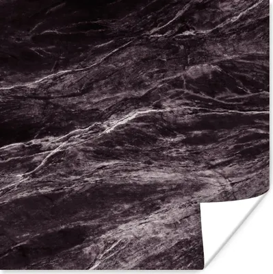 Produktbild von MuchoWow® Poster Marmor - Steine - Schwarz - Weiß 75x75 cm - Wand Dekoration