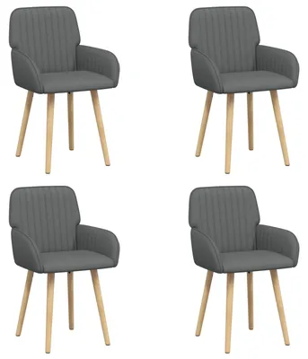 Image de vidaXL - 4 chaises de salle à manger, tissu gris foncé, 56,5 x 50 x 87,5 cm