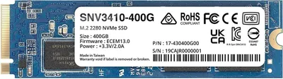 Immagine prodotto di Synology SNV3410 - SSD - 400 GB - intern - M.2 2280 - PCI Express 3.0 x4 (NVMe)