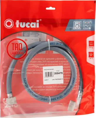 Image de Tuyau Lave-linge Taq 200cm Raccord Coudé, Installation Facile - Taq