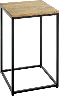 Produktbild von Beistelltisch >37335< in eiche, schwarz, Massivholz, Metall - 35x60x35cm (BxHxT)