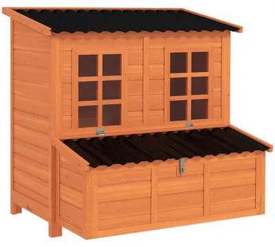 Produktbild von Hühnerstall 4-6 Hühner – Nestkasten, wasserfest 100 × 86 × 100 cm Orange