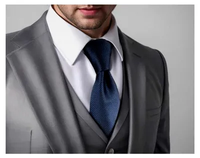 Produktbild von Einfarbige Krawatte Blau Navy Seide Herren