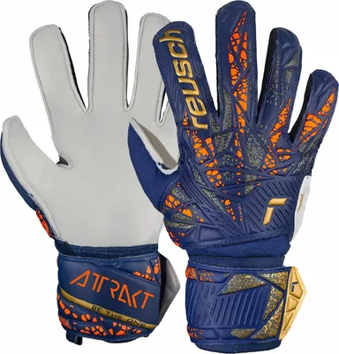Produktbild von Reusch Attrakt Solid Torwarthandschuhe, blau/weiß/orange/gold, Größe 8