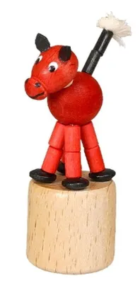 Produktbild von Holzspielzeug Wackelfigur Pferd rot Höhe=8cm NEU