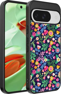 Produktbild von Geeignet für Google Pixel 9 Pro Telefon Fall mit Blumendruck - TPU zurück Abdeckung Fall Blumendesign - Smartphonics