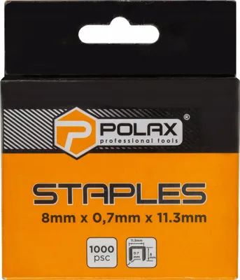 Zdjęcie produktu dla Zszywki tapicerskie typ A/53 (1000szt) 8х0.7х11.3mm Polax