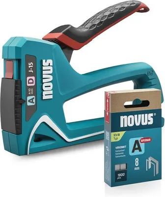 Productafbeelding van Handnietmachine J-15 | 2-in-1 Nietmachine voor Hout, Stof en Folies | Inclusief 1800 Nieten