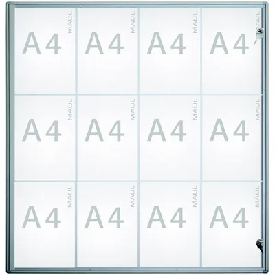 Produktbild von MAUL Schaukasten MAULextraslim Querformat 12 x A4 Aluminium 3.1 x 93 x 95.1 cm silber