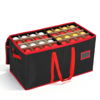 Produktbild von Salcar Christbaumkugel Tasche Weihnachtsbaumkugel Aufbewahrungsbox bis zu 128 Fächern Weihnachtsbaumschmuck Aufbewahrungstasche, Schwarz