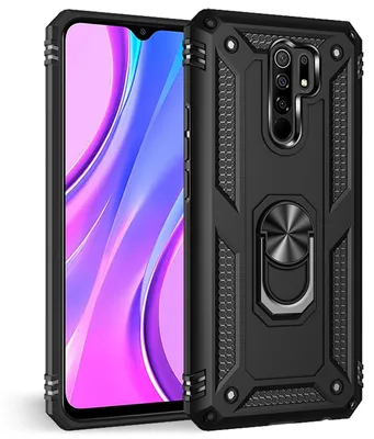Produktbild von NALIA Ring Handy Hülle für Xiaomi Redmi 9, Schutz Cover mit 360° Finger Halter