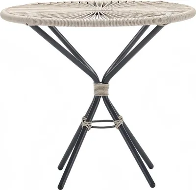 Zdjęcie produktu dla Stolik ogrodowy Wysokiej jakości Szary Nowoczesny stolik kawowy Rattan Okrągły Design