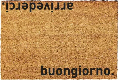 Produktbild von Bonjour Au Revoir  Fußmatte Kokos, French, -Fussmatten Haustür - Willkommen Doormat - Lustig Türmatte - Größe: 60x40 cm