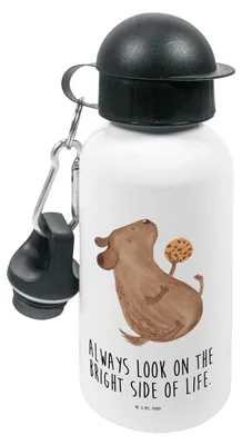 Produktbild von Mr. & Mrs. Panda Wasserflasche Hund Keks - Weiß - Geschenk, Trinkflasche für den Kindergarten, Sportflasche, Hundeleckerli, Optimist, Optimistisch, Trinkbehälter, Kinder