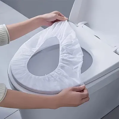 Produktbild von Hygiënische Reise-Toiletbrilhoezen, 50 Stück, zart, bequem, hygienisch