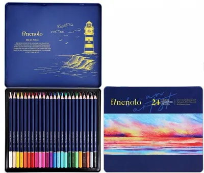 Zdjęcie produktu dla Kredki ołówkowe Deli Finenolo 24 kolory w metalowym etui