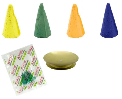 Produktbild von KNOX Riesen Räucherkerzen - Früchte - 4 XXL Düfte - Inkl. Räucherschale in Gold und 3 Proben Meeresbrise der Größe M