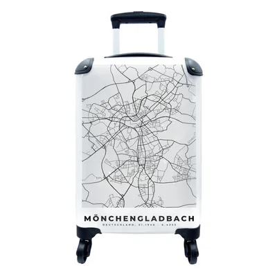 Produktbild von MuchoWow® Koffer Handgepäck Trolley Rollkoffer Kleine Reisekoffer mit 4 Rollen - Stadtplan - Deutschland - Karte - Mönchengaldbach - Cabin Size < 55x40x23 cm & 55x40x20 cm - Fotokoffer - Kabinenkoffer - Boardgepäck - Reise-Box - Reisekoffer - Reisegepäck - Koffer mit Bild - Trolley für Kinder