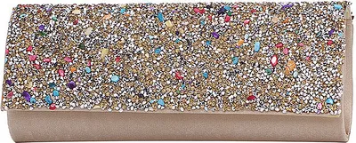 Produktbild von 9 Zoll Womens Flap Envelope Clutch Geldbörsen Glitter Abendtasche Handtaschen für Hochzeit und Party Gold