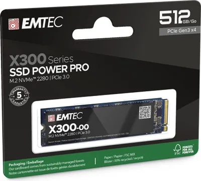Immagine prodotto di Emtec SSD M.2 NVMe PCIe 3.0 X300 512GB Interno