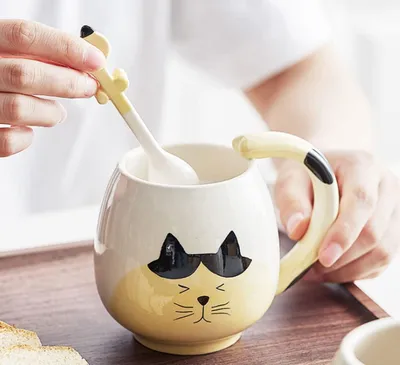 Produktbild von Frühstückstasse mit Löffel und Motiv