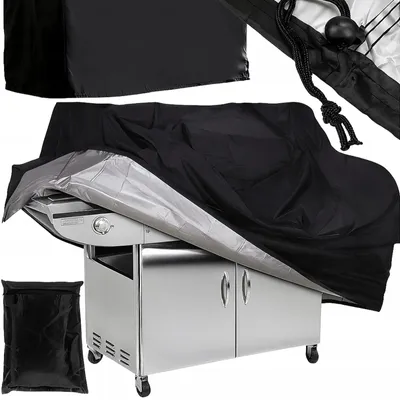 Produktbild von Grillabdeckung Grillhaube Schutzhülle wasserdicht 145x117x61 cm mit Aufbewahrungstasche Schwarz
