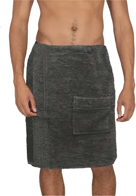Produktbild von JEMIDI Sauna Frottee Kilt Sarong - M-XXL Herren Männer - Anthrazit - 100% Baumwolle - Saunakilt Saunasarong Saunatuch - Saunahandtuch waschbar bei