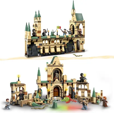 Zdjęcie produktu dla LEGO Harry Potter Bitwa o Hogwart, zabawka dla dziecka, zamek z minifigurkami Molly'ego Weasleya, Bellatrix Lestrange, Voldemorta i mieczem Gryffindora, pomysł na prezent dla 9-latka, 76415